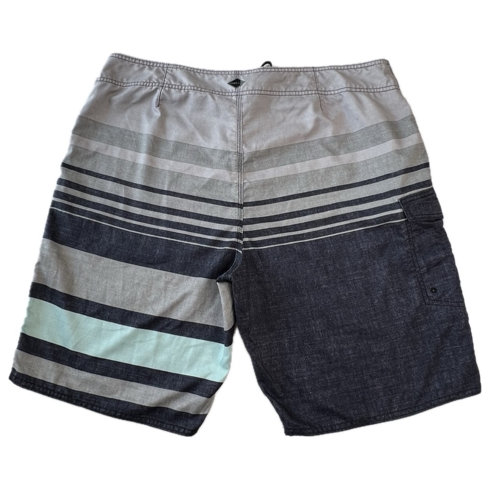 O’NEILL Board Shorts Cargo Side Pocket Swim Gradient Striped Gray Blue Men’s 40 - Picture 4 of 17